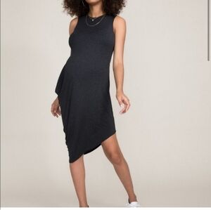 Hatch Maternity The Highline Jersey Gray Asymmetrical High Low Midi Dress